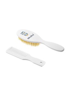 Akuku Természetes, puha sörtés fésű és kefe