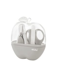 Akuku Babaápoló szett, alma alakú tokban – Szürke