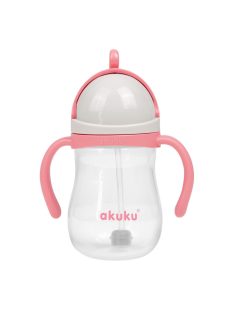   Akuku Szívószálas pohár súlyozott szívószállal – Rózsaszín