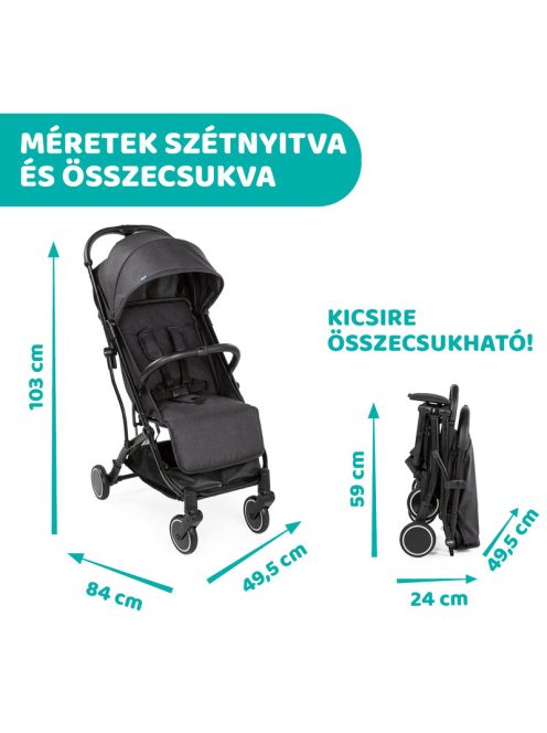 Chicco TROLLEYme babakocsi automata zárral 0-15 kg, 0-3 év, Stone