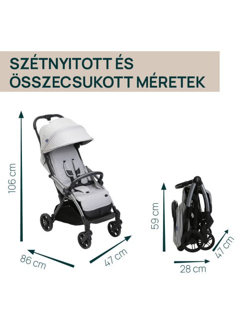 Chicco Goody XPlus babakocsi 22 kg-ig - Pearl Grey