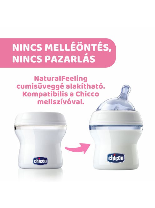 Chicco NaturalFelling Tejtároló, 4x150 ml anyatej tárolás, multifunkciós tárolók