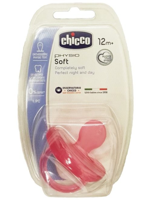 Chicco Physio Soft csupa-szilikon cumi - 16-36 hó, rózsaszín