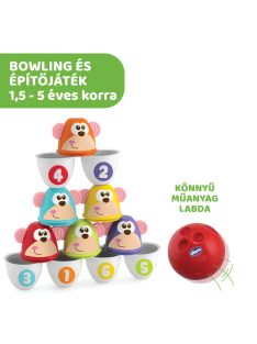   Chicco Monkey Strike - majmos bowling és építőjáték aktív sport és játék