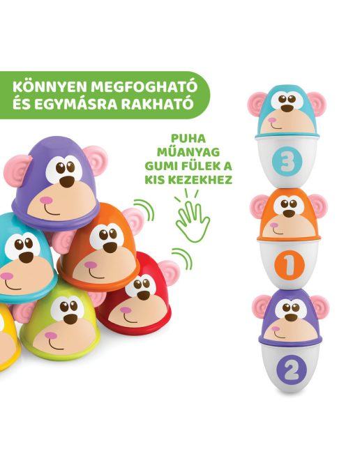 Chicco Monkey Strike - majmos bowling és építőjáték aktív sport és játék