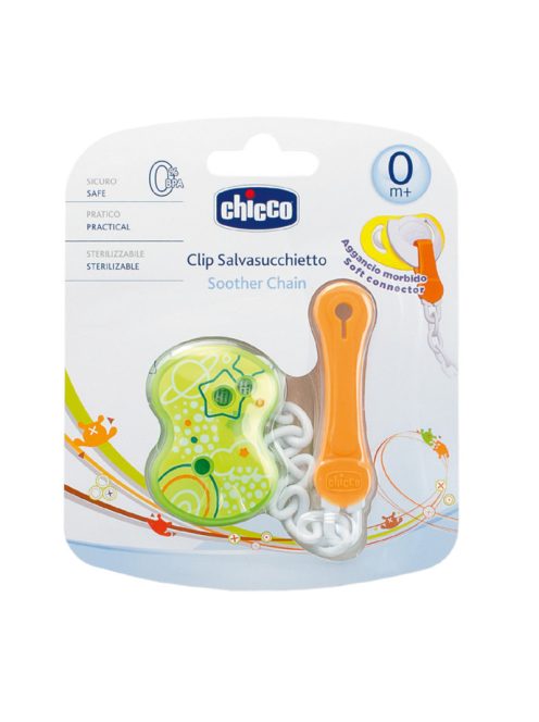 Chicco Cumitartó lánc 1 db ruhára csíptethető - kék