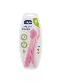   Chicco Szilikon kanál hajlékony fejrésszel, 2 db, csúszásmentes fogás