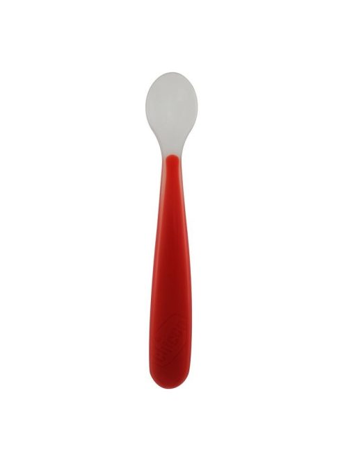 Chicco Red Up puha, szilikon kanál, piros