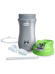   Chicco Kids Pop-Up, 350ml, szívószálas kulacs, 2év, zöld
