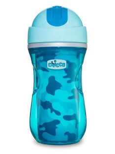   Chicco Sport Cup hőtartós duplafalú szívószálas kulacs 14m+ 266 ml kék