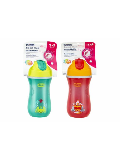 Chicco Sport Cup duplafalú kulacs, 1 db szívószálas neutral, 266 ml