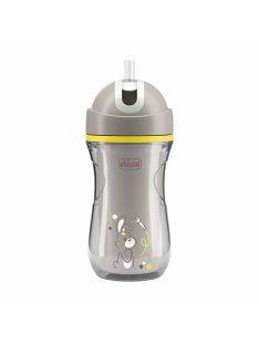   Chicco Sport Cup kulacs 266 ml duplafalú szívószálas csepegésmentes - szürke