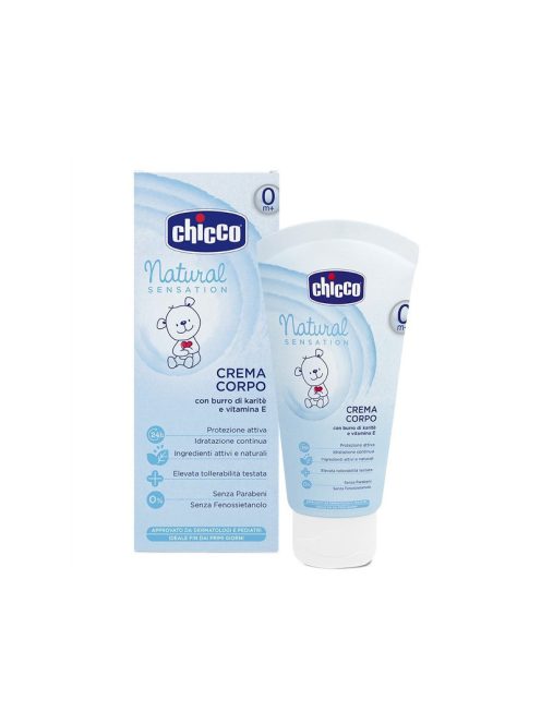 Chicco Bőrtápláló krém 150 ml Natural Sensation - Shea vaj, E-vitamin