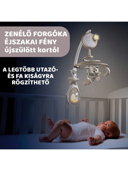 Chicco Next 2 Dreams zenélő forgóka - éjszakai fény Neutral