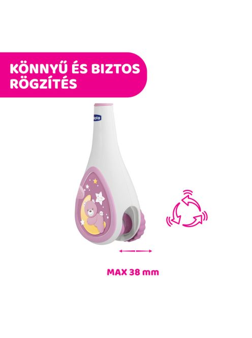 Chicco Next 2 Dreams zenélő forgóka - éjszakai fény rózsaszín