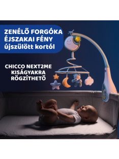   Chicco Next 2 Dreams zenélő forgóka - éjszakai fény kék