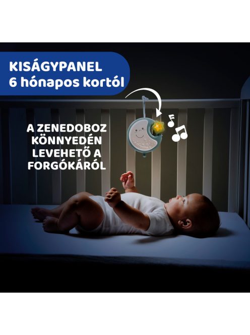 Chicco Next 2 Dreams zenélő forgóka - éjszakai fény kék