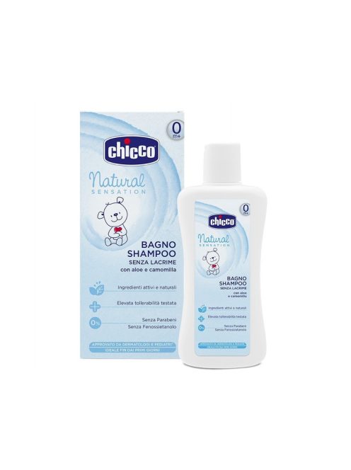 Chicco Fürdető & sampon 200 ml - fizio pH Aloe vera és kamilla kivonattal, könnymentes