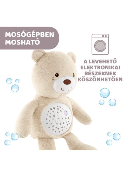 Chicco Baby Bear plüss maci projektor vetítő és éjszakai lámpa -pink