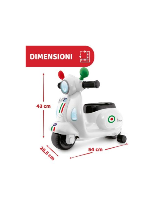 Chicco Vespa Primavera Italia robogó 12-36 hó lábbal hajtós fehér