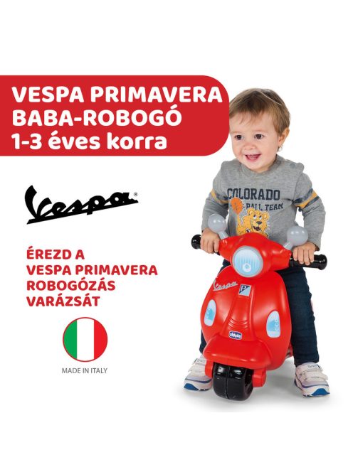 Chicco Vespa Primavera robogó 12-36 hó, lábbal hajtós, piros