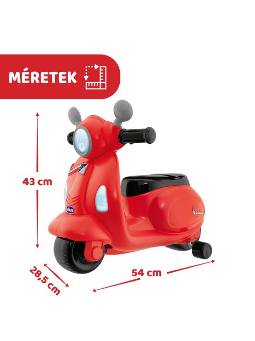 Chicco Vespa Primavera robogó 12-36 hó, lábbal hajtós, piros