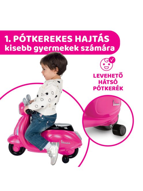 Chicco Vespa Primavera robogó 12-36 hó, lábbal hajtós, rózsaszín