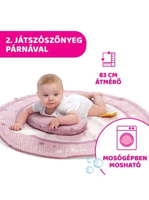 Chicco Játszószőnyeg projektorral játékhíddal pink