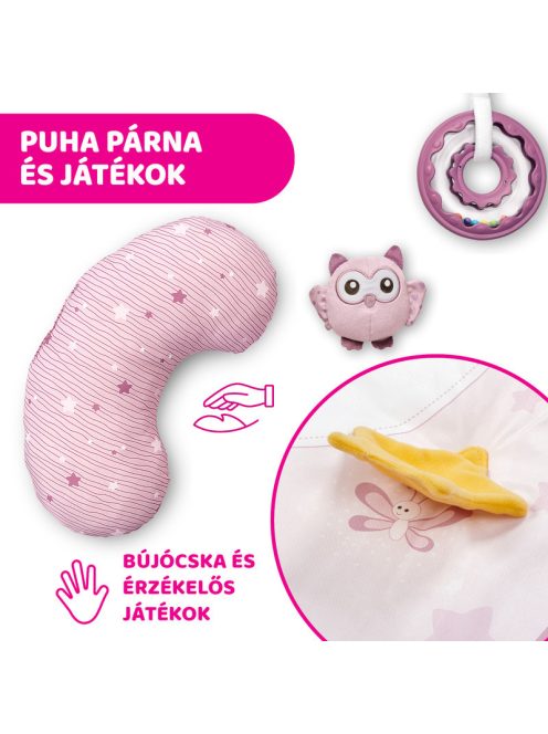 Chicco Játszószőnyeg projektorral játékhíddal pink