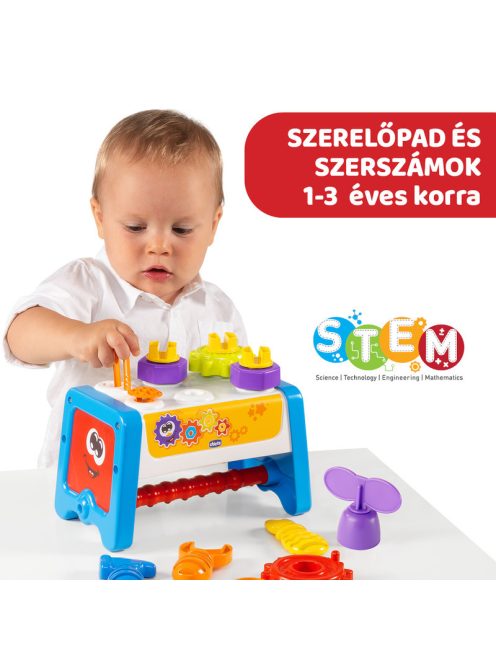 Chicco 2in1 szerelőpad és szerszámok 14 db-os Smart2Play