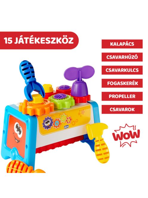 Chicco 2in1 szerelőpad és szerszámok 14 db-os Smart2Play