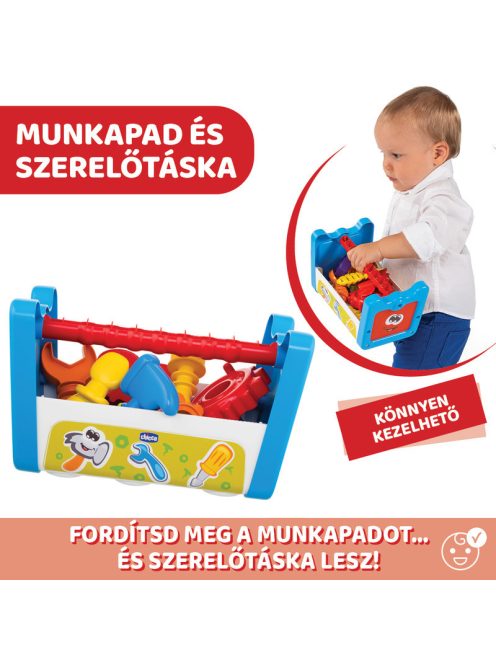 Chicco 2in1 szerelőpad és szerszámok 14 db-os Smart2Play