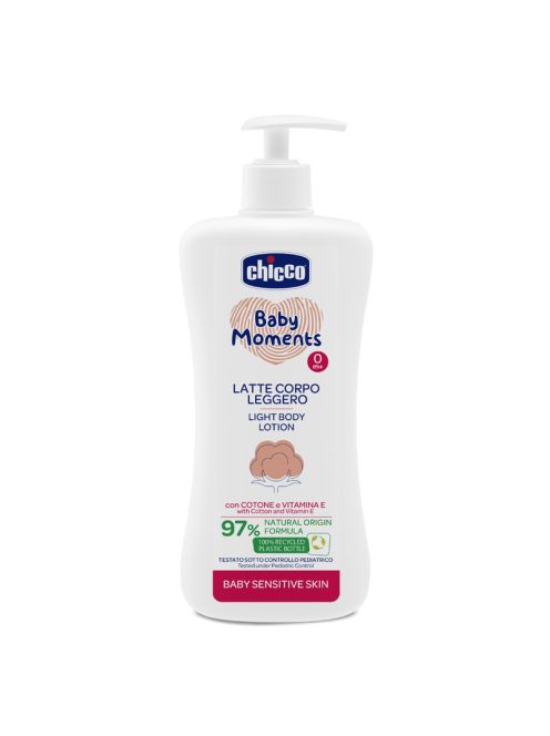Chicco Testápoló tej Light 500 ml - sensitive gyapotmagolaj és E-vitamin, érzékeny bőrre