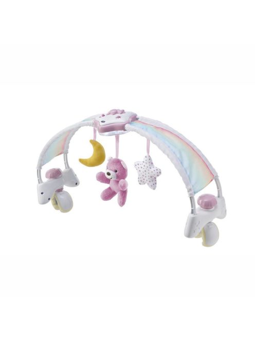Chicco Rainbow Sky kiságy játékhíd és éjszakai fény elemes rózsaszín