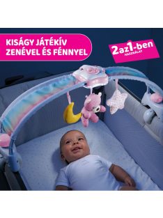  Chicco Rainbow Sky kiságy játékhíd és éjszakai fény, elemes, rózsaszín