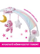 Chicco Rainbow Sky kiságy játékhíd és éjszakai fény elemes rózsaszín