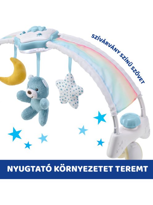 Chicco Rainbow Sky kiságy játékhíd és éjszakai fény, elemes, kék