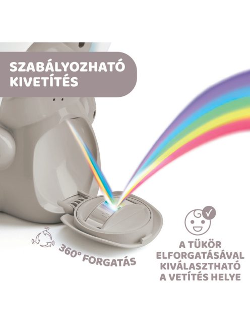 Chicco Rainbow Bear - Szivárvány maci zene-fény projektor, elemes, bézs