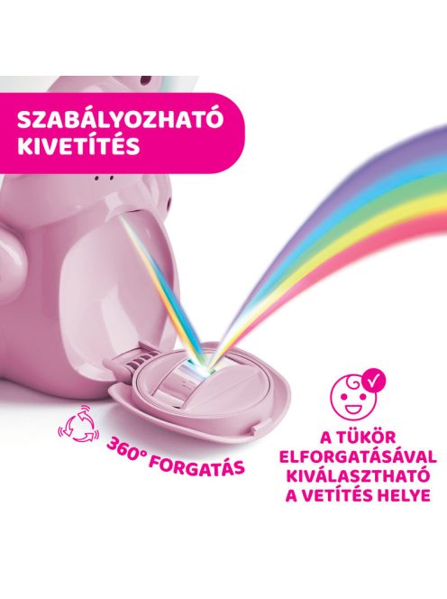 Chicco Rainbow Bear - Szivárvány maci zene-fény projektor elemes rózsaszín