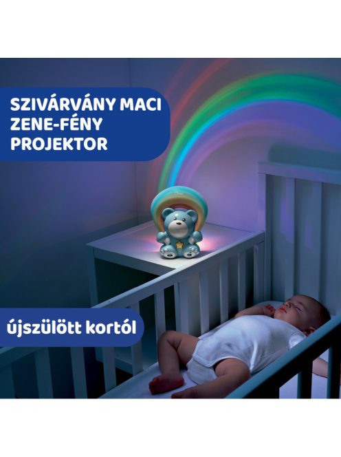 Chicco Rainbow Bear - Szivárvány maci zene-fény projektor elemes kék