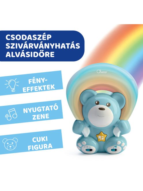 Chicco Rainbow Bear - Szivárvány maci zene-fény projektor elemes kék