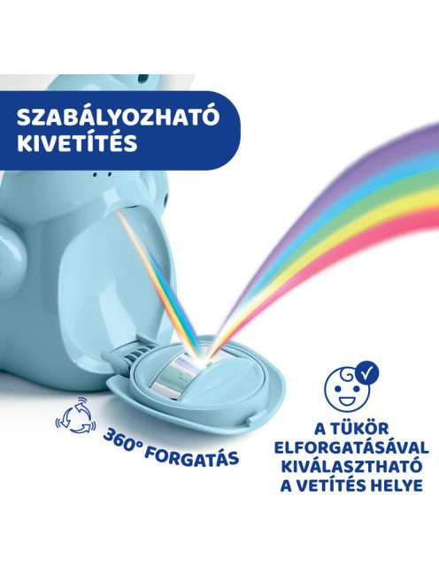 Chicco Rainbow Bear - Szivárvány maci zene-fény projektor, elemes, kék