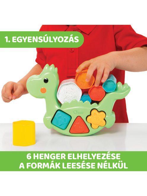 Chicco Hintázó dínó építőjáték 2in1 ECO+ ökoanyag