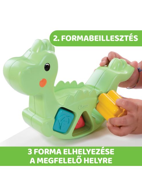 Chicco Hintázó dínó építőjáték 2in1 ECO+ ökoanyag