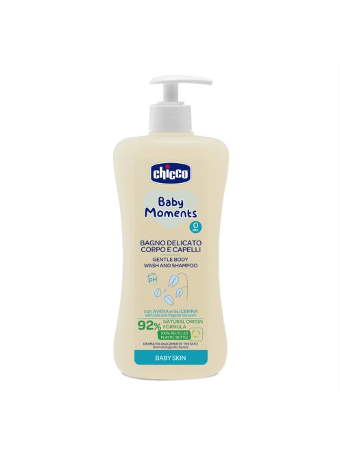 Chicco Fürdető & sampon 500 ml - újszülöttbőrre zabkivonat és növényi glicerin, semleges pH