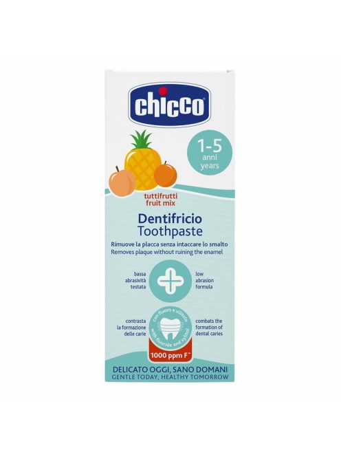 Chicco Vegyes gyümölcs ízű fogkrém 50 ml fluoridos xilittel Tuttifrutti 1-5 éves korra