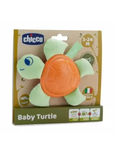   Chicco Baby Turtle Eco+ bébiteknős rágókás textiljáték ökoanyagból