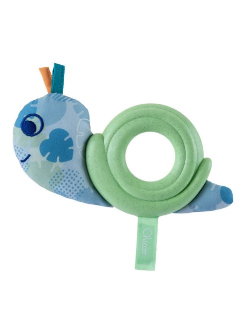 Chicco Baby Snail Eco+ bébicsiga rágókás textiljáték ökoanyagból