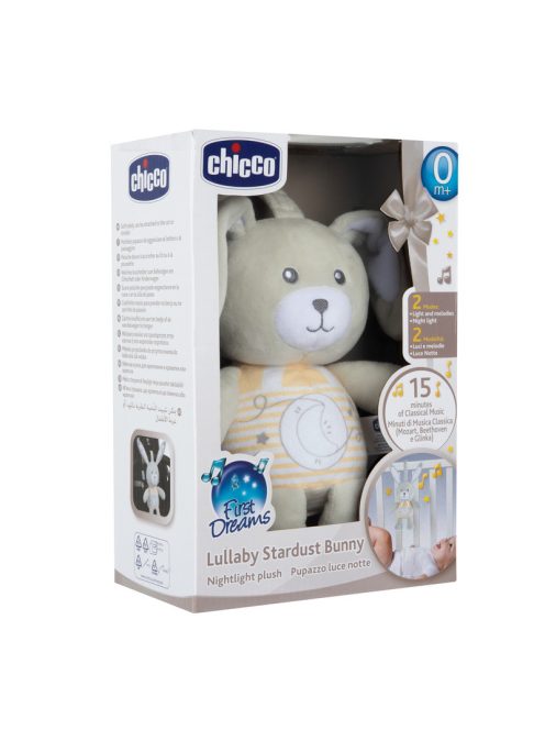 Chicco Lullaby Stardust Bunny zenélő-fénylő altató plüss nyuszi