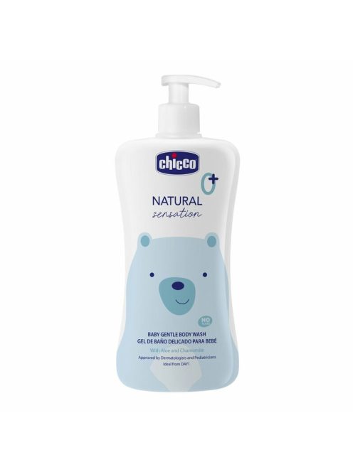 Chicco Gyengéd babafürdető 500 ml Aloe és Kamilla kivonattal - kék-fehér